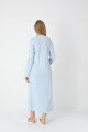 Mavi dantel detaylı viskon lohusa gecelik ve uzun sabahlık takımı Erdeniz 2303 - Lohusa-Sepeti.com