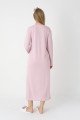 Pudra Renkli, Dantel Detaylı, Uzun Kollu Lüks Erdeniz 2305 Jakarlı Sabahlıklı Lohusa -Hamile Pijama Takımı | Lohusa-Sepeti.com