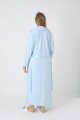 Mavi dantel detaylı viskon lohusa gecelik ve uzun sabahlık takımı Erdeniz 2312 - Lohusa-Sepeti.com