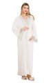 Ekru Renkli Dantel Detaylı  33501 2'li Sabahlıklı Lohusa/Hamile Gecelik Takımı - Kolay Emzirme | Lohusa-Sepeti.com