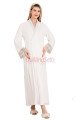 Ekru Renkli Dantel Detaylı  33503 2'li Sabahlıklı Lohusa/Hamile Gecelik Takımı - Kolay Emzirme | Lohusa-Sepeti.com