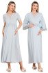 Mavi Renkli, Dantel Detaylı, Kısa Kol ve Derin Patlı, 33504 Sabahlıklı 2li Lohusa Hamile Gecelik Takımı Mavi Renkli, Dantel Detaylı, Kısa Kol ve Derin Patlı, 33504 Sabahlıklı 2li Lohusa Hamile Gecelik Takımı
