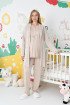 Bej Renkli Dantel Detaylı, Erdeniz 3442 Desenli Jakarlı Sabahlıklı 3lü Lohusa Hamile Pijama Takımı Bej Renkli Dantel Detaylı, Erdeniz 3442 Desenli Jakarlı Sabahlıklı 3lü Lohusa Hamile Pijama Takımı