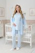 Mavi Renkli Dantel Detaylı Erdeniz 3444 Sabahlıklı 3'lü Lohusa Pijama Takımı Mavi Renkli Dantel Detaylı Erdeniz 3444 Sabahlıklı 3'lü Lohusa Pijama Takımı
