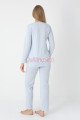 Mavi Renkli Derin Patlı, Erdeniz 3452 Sabahlıklı 3lü Lohusa Hamile Pijama Takımı | Lohusa-Sepeti.com