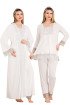 Ekru Renkli Derin Patlı, Dantel Detaylı, 33004 Sabahlıklı 3lü Lohusa Hamile Pijama Takımı Ekru Renkli Derin Patlı, Dantel Detaylı, 33004 Sabahlıklı 3lü Lohusa Hamile Pijama Takımı