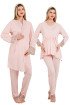 Bebe Pembe Renkli Derin Patlı, Dantel Detaylı, 33005 Sabahlıklı 3lü Lohusa Hamile Pijama Takımı Bebe Pembe Renkli Derin Patlı, Dantel Detaylı, 33005 Sabahlıklı 3lü Lohusa Hamile Pijama Takımı