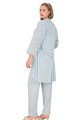Mavi Renkli Derin Patlı,  33006 Sabahlıklı 3lü Lohusa Hamile Pijama Takımı | Lohusa-Sepeti.com