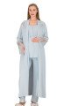 Mavi Renkli Derin Patlı,  33008 Sabahlıklı 3lü Lohusa Hamile Pijama Takımı | Lohusa-Sepeti.com