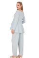 Mavi Renkli Derin Patlı,  33009 Sabahlıklı 3lü Lohusa Hamile Pijama Takımı | Lohusa-Sepeti.com