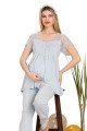 Bebe Mavi Renkli Dantel Detaylı, 33200, 2li Lohusa Hamile Pijama Takımı | Lohusa-Sepeti.com Bebe Mavi Renkli Dantel Detaylı, 33200, 2li Lohusa Hamile Pijama Takımı | Lohusa-Sepeti.com