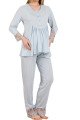 Bebe Mavi Renkli Dantel Detaylı, 33204, 2li Lohusa Hamile Pijama Takımı | Lohusa-Sepeti.com