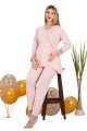 Bebe Pembe Renkli Dantel Detaylı, 33204, 2li Lohusa Hamile Pijama Takımı | Lohusa-Sepeti.com