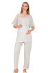 Ekru Renkli Dantel Detaylı, 33207, 2 Parça Lohusa Hamile Pijama Takımı