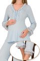 Bebe Mavi Renkli Dantel Detaylı, 33208, 2li Lohusa Hamile Pijama Takımı | Lohusa-Sepeti.com Bebe Mavi Renkli Dantel Detaylı, 33208, 2li Lohusa Hamile Pijama Takımı | Lohusa-Sepeti.com